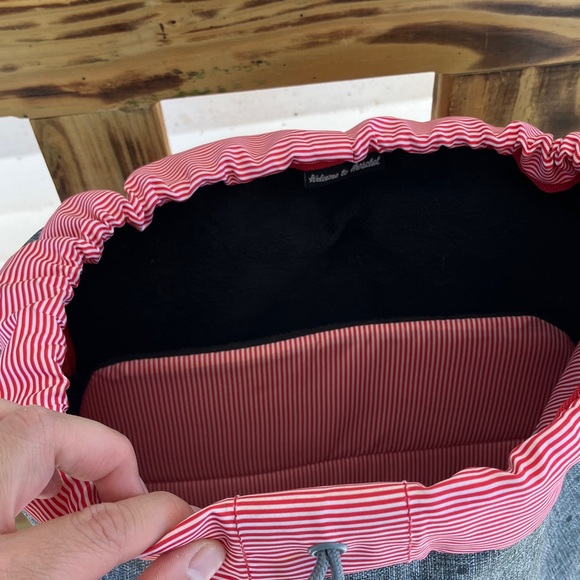 Herschel Supply Company Backpack, Black and Gray with tiny polka dots - Picture 4 of 8